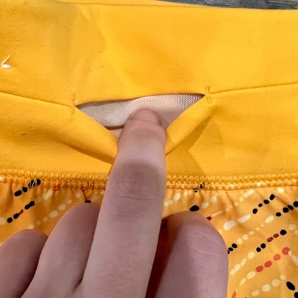 FINAL PRICE CALIA Yellow Orange Printed Kick It Up Shorts Activewear Shorts - Picture 9 of 11